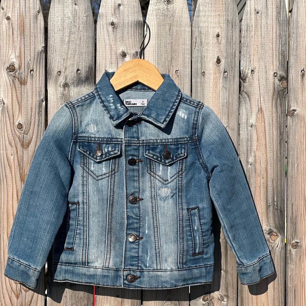 EPIC Threads distressed Cotton Denim Jacket for Girls - Picture 7 of 10